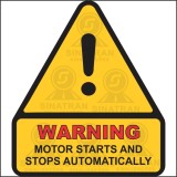 Warning - Motor stars and stops automatically 